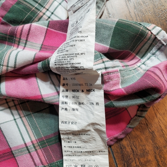 Neck & Neck set of 3 button down shirt sz 2T Pink, White, and Green plaid - Picture 9 of 16